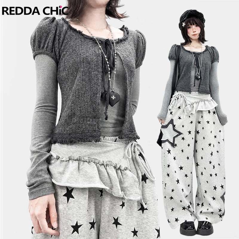 REDDACHiC Puff Sleeve Cardigan - Bandage 评论和价格