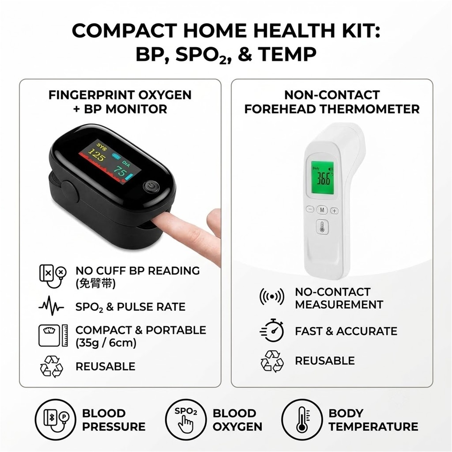 Body IR Thermometer Non-contac - Pulse Oximeter 评论和价格