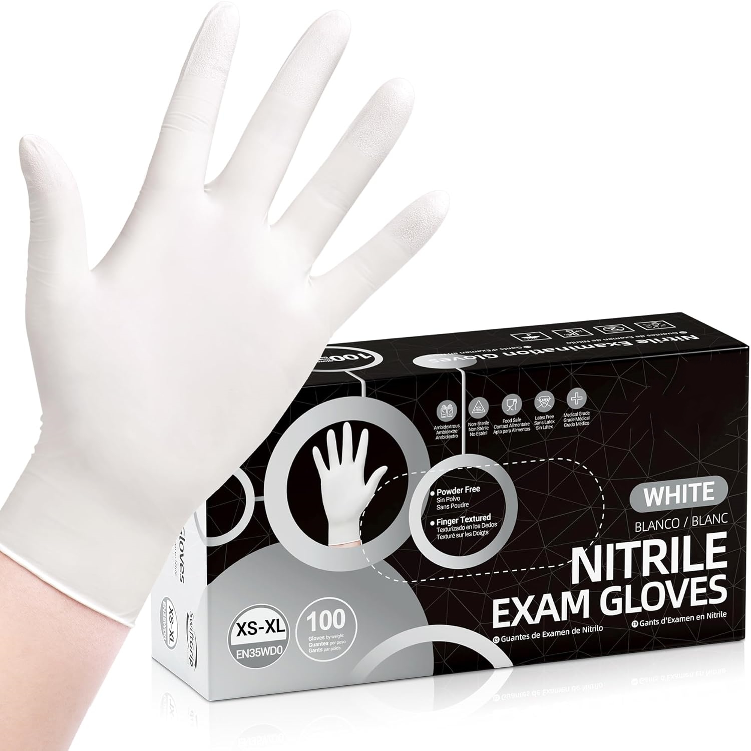 100 Pcs Disposable Nitrile Glo - Medical Gloves 评论和价格